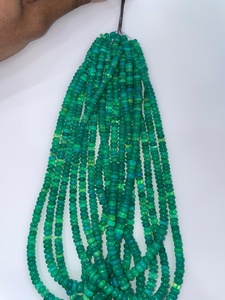 Perles Rondelles Lisses en Opale Verte Teinte Naturellement, Taille 5mm à 6mm, Pierre Naturelle, Vente en Gros, Perles Artisanales pour Fabrication de Bijoux, Fournisseur - Product Image 3