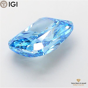 เพชรทรงคุชชั่น 5.00 กะรัต รับรองโดย IGI เพชร CVD ที่เพาะเลี้ยงในห้องปฏิบัติการ ความสะอาดระดับ VS2 สีฟ้าสดใส สำหรับคอลเลกชันเครื่องประดับในฝัน - Product Image 3