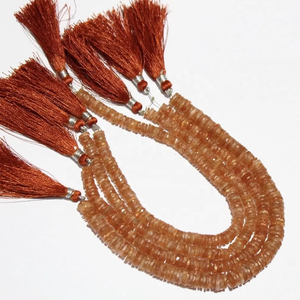 Neumático Heishi facetado de piedra solar Natural de 5mm-9mm, hermosa hebra de cuentas de piedras preciosas para la fabricación de joyas del proveedor a costo de fábrica - Product Image 1