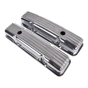 Coperchi Valvole Corti in Alluminio Lucidato e Alettato Stile Retrò 1958-1986 per SBC Chevy 350 & 400 - Accessori per Veicoli d'Epoca - Product Image 6