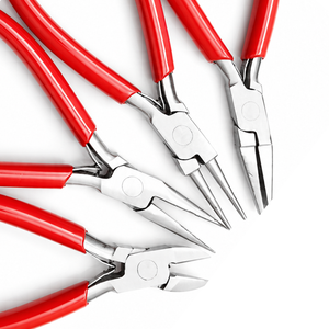 Red Handle Jewelry Pliers Set Multi-Type Stainless Steel <b>Wire</b> Loop Forming Cutting Round Flat Chain Nose DIY <b>Craft</b> Tool - Product Image 6
