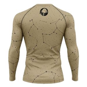 Camiseta de Compresión de Manga Larga Color Caqui con Estampado de Constelaciones, para Entrenamiento Atlético, Gimnasio, Ejercicio, Sublimada, de Secado Rápido, Ropa Deportiva - Product Image 2