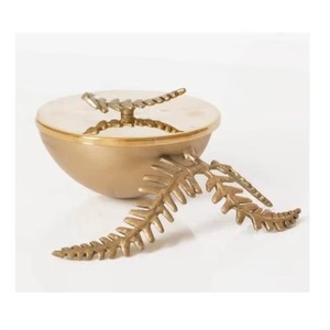 ชามเสิร์ฟเหล็กคุณภาพสูงลายดอกไม้ ชามเสิร์ฟโลหะดีไซน์ร่วมสมัยพร้อมฝาปิด - Product Image 2