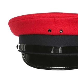 หมวกทรงสูงแบบมีปีก ทำมือ OEM สไตล์ทางการ สำหรับเครื่องแบบ  วัสดุทำจากขนสัตว์ 100% สีแดง/ดำ สำหรับใช้งานกลางแจ้งและในชีวิตประจำวัน - Product Image 6