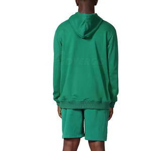 Conjunto de Sudadera con Capucha y Pantalones Cortos Casuales de Invierno para Hombre, Tallas Grandes, Transpirable, 100% Algodón, Logotipo Frontal - Product Image 4