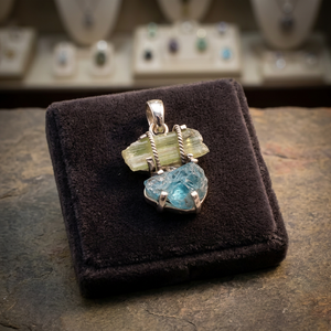 ธรรมชาติดิบ Kyanite และ Apatite พลอยจี้สำหรับผู้หญิงเงินแท้925เครื่องประดับของขวัญแต่งงานที่กำหนดเองจี้ขายส่ง - Product Image 2