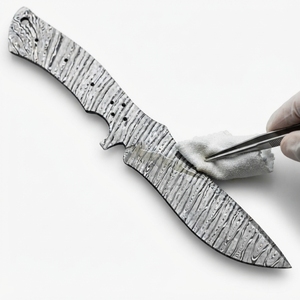 Lame de couteau en acier Damas faite à la main, pleine longueur, pour le dépecage et la chasse, fourniture pour la fabrication de couteaux DIY, vente en gros, directement du fabricant - Product Image 6