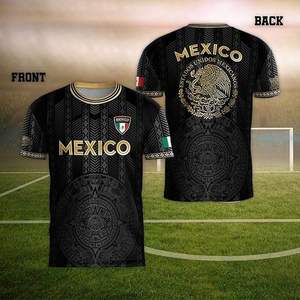 Camiseta de Fútbol de la Selección Nacional de México para Hombre, Negra y Dorada, Sublimada, Cuello Redondo, Manga Corta, Corte Regular, para Todas las Temporadas - Product Image 6