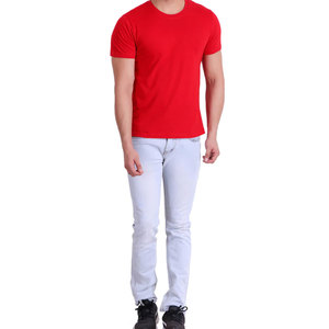 Camiseta Roja Escarlata Lisa para Hombre con Impresión Personalizada, Venta al por Mayor, 100% Algodón, Cuello Redondo, Marca Privada, Fabricante OEM ODM - Product Image 3