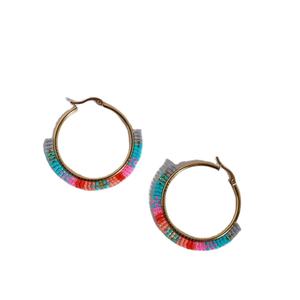 Pendientes de anillo de cuentas al por mayor con cuentas de semillas de alta calidad y uso diario pendientes elegantes con cuentas de diseño personalizado - Product Image 1