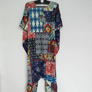Robe kaftan en coton bohème artisanale pour festival, tenue de plage légère indienne - Product Image 1