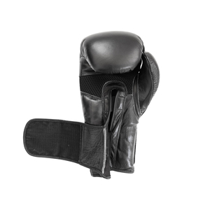 Gants d'entraînement de boxe en cuir noir de haute qualité, respirants, à doigts entiers, anti-humidité, pour Muay Thai et Kickboxing, avec fermeture auto-agrippante - Product Image 5
