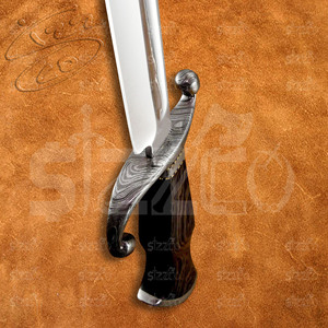 Couteau à lame fixe de chasse et de camping de qualité industrielle, fabriqué à la main en acier D2, avec garde en S, manche en bois de wengé foncé, étui en cuir, garantie 3 ans - Product Image 3