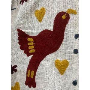 Hand Embroidered Cotton SUZANI TNT <b>Jacket</b> Women <b>Mandarin</b> <b>Collar</b> Full Sleeve Geometric Bird Pattern Eco-Friendly Prairie Chic - Product Image 5