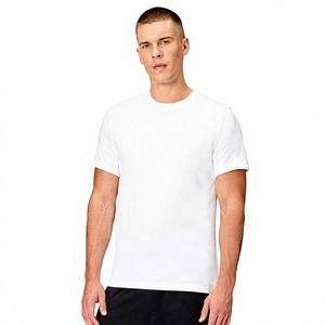 T-shirt à manches courtes en jersey de coton blanc pour homme, col rond, coupe classique, décontracté, uni, respirant - Product Image 5