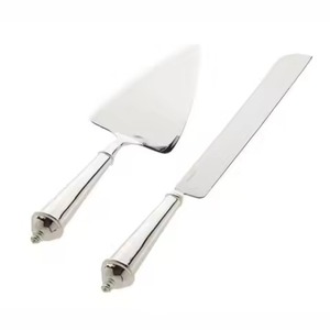 Luxury <b>Cake</b> Serving Kit Metal Knife and Server Stainless Steel Dessert <b>Cutter</b> Party Table Decor - Product Image 1