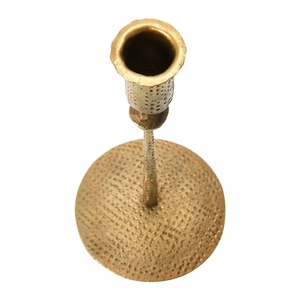 Classic design Hand forged hammered metal <b>taper</b> <b>candle</b> holder antique brass finish <b>candle</b> stand offer customizations - Product Image 3