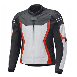 Blouson de moto de course personnalisé en cuir de vachette haute performance pour homme, protection intégrée pour la piste - Product Image 3