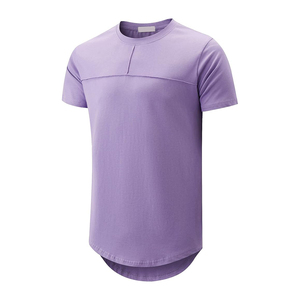 Men's Lavender O-Neck Short Sleeve T-<b>Shirt</b> Knitted Regular Fit Casual Solid Color Blank Design - Product Image 1