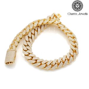 Collier pour homme en argent avec moissanite, plaqué or 14 carats, chaîne à maillons boule, style hip-hop, taille brillante, micro-incrustation IGI - Product Image 6