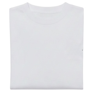 T-Shirt Oversize da Uomo a Maniche Corte, Bianca con Logo Minimalista sul Petto, in Cotone, Collo Tondo, per Uso <span class=keywords><strong>Quotidiano</strong></span>, OEM all'Ingrosso - Product Image 2