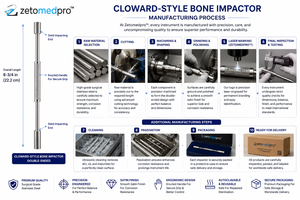 CLOWARD Style Bone Impactor Double Ended 8.75in 22.2cm Instrument chirurgical orthopédique Zetomed Pro Certifié CE Classe I - Product Image 2