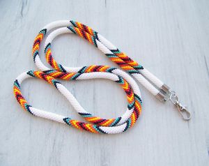 Handmade Colorful Beaded ID <b>Lanyard</b> Boho Style Women Neck Strap At Budget Friendly - Product Image 4