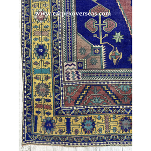 Tapis persan en laine bleue authentiquement fait à la main, antidérapant résistant aux taches de haute qualité pour la maison, le salon, expédition rapide - Product Image 4