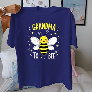 เสื้อยืดผ้าฝ้ายแท้สำหรับผู้หญิงลาย Grandma TO Bee ใส่สบาย - Product Image 3