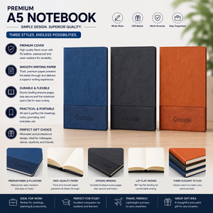 Carnet A5 en cuir PU de qualité supérieure, design à ouverture plate, couverture imperméable, papier lisse, logo personnalisé pour la promotion et les cadeaux - Product Image 6