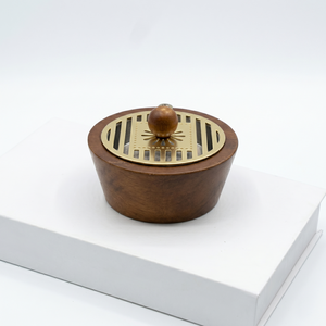 Brûleur d'encens en bois, diffuseur d'aromathérapie en bambou avec couvercle en métal et bouton en bois pour parfumer la maison - Product Image 3