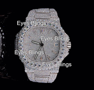 VVS Moissanite Luxury Fashion Business <b>Watch</b> Fully <b>iced</b> <b>Out</b> <b>watch</b> Stainless Steel Band Sapphire <b>Watch</b> - Product Image 1