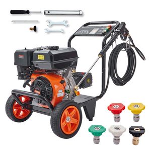 Idropulitrice a Benzina da 15 CV con Pressione di 4400 PSI, 4.0 GPM, Pompa in Rame, Pistola a Spruzzo, Asta di Prolunga e 5 Connessioni Rapide 220V - Product Image 3