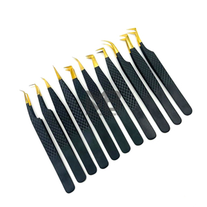 Pince à épiler professionnelle en acier inoxydable thermolaqué de haute qualité pour extensions de cils, design incurvé, usage personnel - Product Image 5