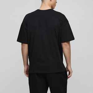 Top Quality Baggy Fit Men's T-shirt Heavyweight 180g 100% Cotton Oversized Solid Black Custom Printed Logo Hip Hop Breathable - Product Image 6