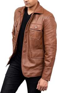 High Quality Custom Tie-Dye Leather Leather Jacket Men Classic Cowhide Coat Genuine Leather Jacket for Men's - Product Image 4