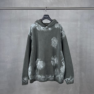 Private Label 400gsm Vintage Wash Hoodie Custom Logo OEM Men's Oversized <b>Bleached</b> Streetwear Hoodies Manufacturer - Product Image 2
