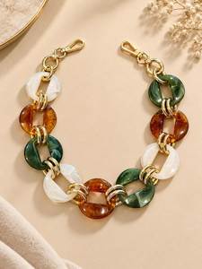 Collier ras du cou en résine épaisse à maillons lavande pour femme, collier statement en acrylique, collier tortue, chaîne à maillons en résine pour femme, bijoux - Product Image 3