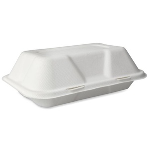Boîtes à lunch écologiques en bagasse 9x6 pouces jetables pour fêtes, événements et traiteur extérieur – Boîtes à emporter - Product Image 1