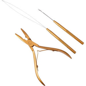Kit d'outils pour extensions de cheveux, pinces métalliques professionnelles pour l'installation et le retrait, couleur or, qualité supérieure pour salon - Product Image 2