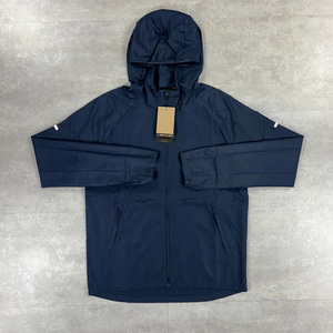 Men Color Blocking Breathable Windbreaker Tracksuit Set Full Sleeve Hooded Zipper Fly Side Pockets Lightweight Nylon Autumn - Product Image 5