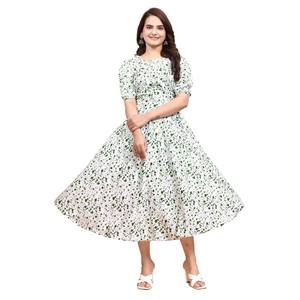 DESIGNER BITTER SILK IMPRESSION NUMÉRIQUE TRAVAIL UNE PIÈCE VERT - Product Image 1