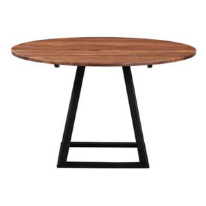 Classic Round Shape Metal And Wooden Coffee <b>Table</b> Black & <b>Brown</b> Finished For Home Living Room Decorative Furniture - Product Image 1