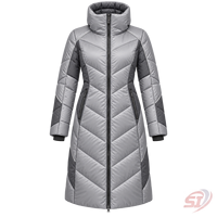 Veste technique respirante gris argenté personnalisée pour femme, avec capuche, doudoune d'hiver isolée pour l'extérieur, doublure en soie, chapeau amovible