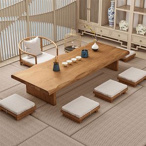 Minimalist Modern <b>Wooden</b> <b>Dining</b> <b>Table</b> Set with 6 Piece Furniture Solid Wood Tea <b>Table</b> Floor Cushions for Home Use - Product Image 1