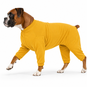 Cute Solid Yellow Fleece Hoodie for Dogs Comfortable All Seasons Pet <b>Clothes</b> - Product Image 2