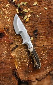 Couteaux de survie faits main pour le camping en plein air, en acier inoxydable avec manche en bois et étui en cuir, lame D2 pour la chasse, qualité DIY - Product Image 4