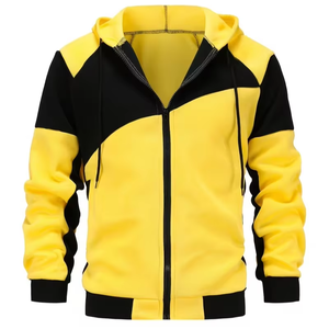 Sweat-shirt polaire à capuche pour homme, couleur unie, respirant, coupe-vent, épais, à manches longues, avec poche kangourou - Product Image 1