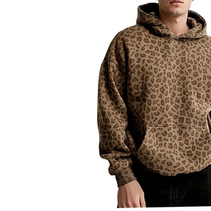 Unisex Cotton Fleece Streetwear Hoodie <b>Leopard</b> <b>Print</b> <b>Sweatshirt</b> Custom Logo OEM Bulk Supplier - Product Image 4