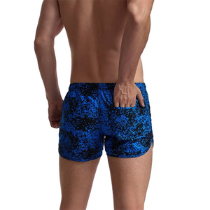Elastic Waistband Breathable UV Protection Swim Bermuda Shorts <b>Men's</b> Quick Dry Custom Solid 100% Polyester Swim <b>Trunks</b> - Product Image 6